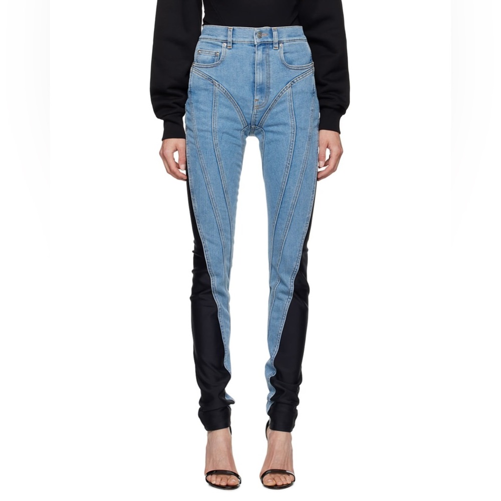 Mugler Women's Blue Denim Jeans